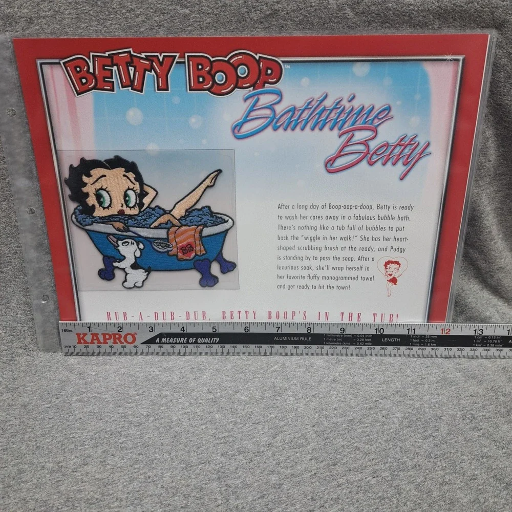Betty Boop Patch Bathtime Betty Pudgy Clothing Bag Patch Collectible Vintage New